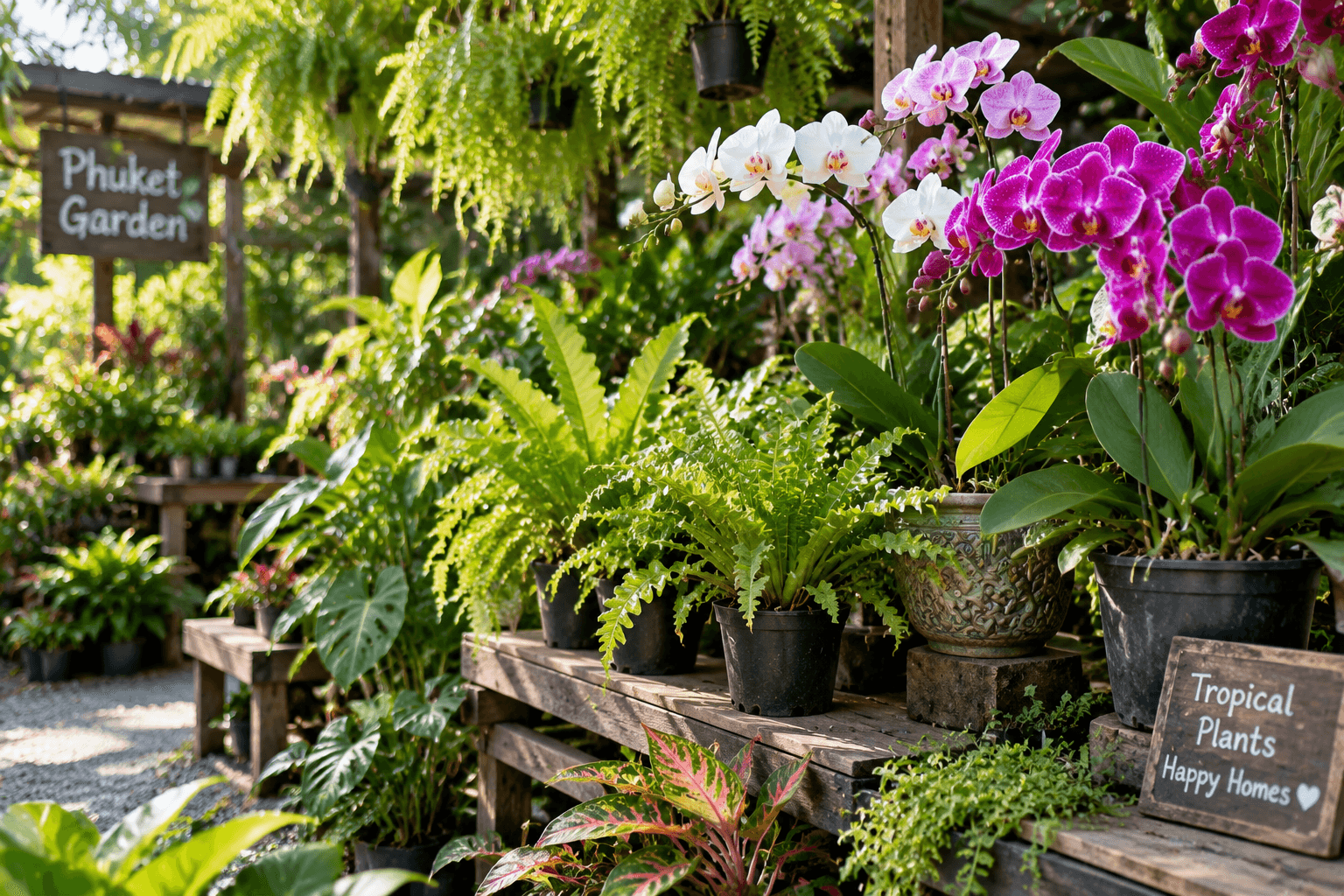 Tropical plants at a Phuket nursery
